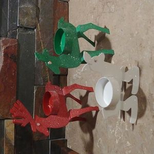 Partylite Santa's sleigh pals tealight trio